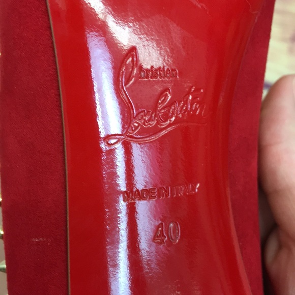 NIB Christian Louboutin Anjalina Red Suede Pumps - Picture 6 of 8